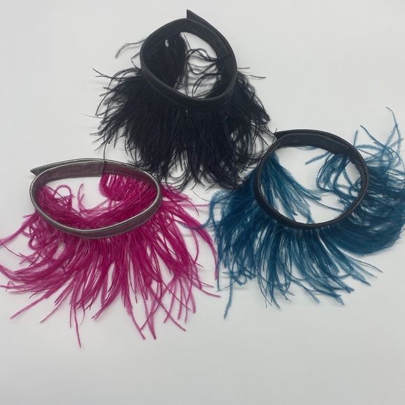 Leather Feather Chokers - Picture 1 of 1